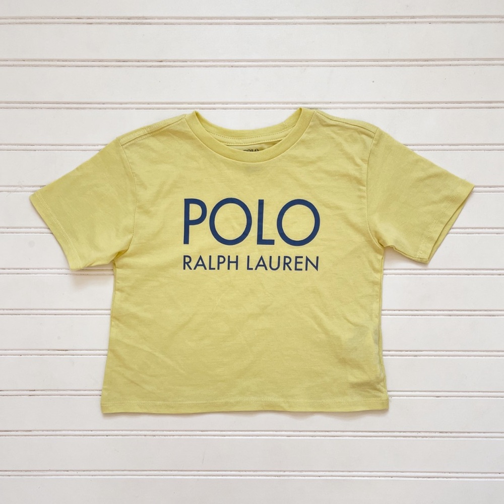 POLO RALPH LAUREN NWOT Butter Yellow Crop Top Short Sleeve Shirt
